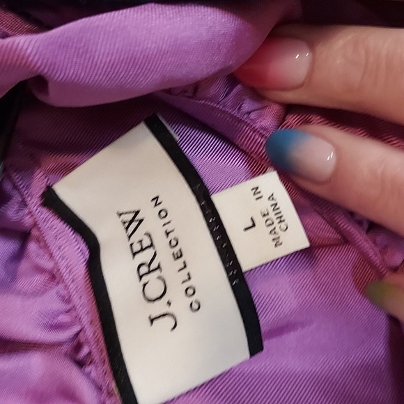 J Crew Collection Silk Twill Top Purple Navy - Picture 3 of 15